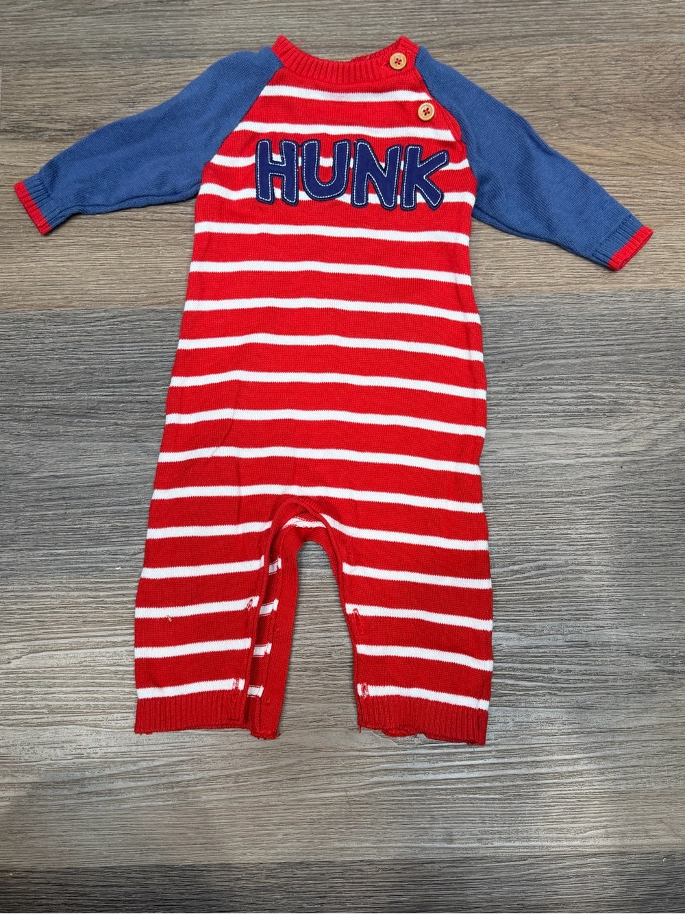 Good Lad Red & Blue Striped 'HUNK' Knit One-Piece